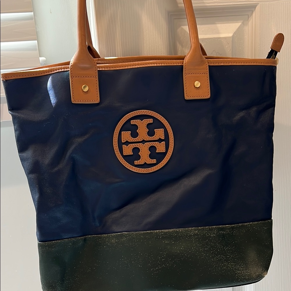 Tory Burch Navy and Black Tote Bag